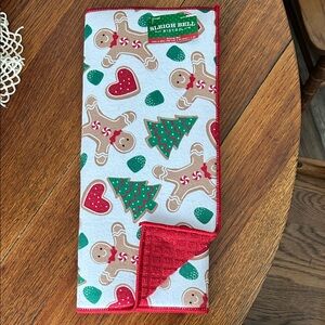 Festive Gingerbread and Tree Kitchen dish drying mat